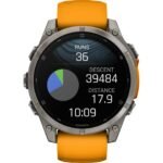 Garmin fenix 8 AMOLED Sapphire GPS Smartwatch - 47mm - Graphit/Spark Orange Titan – Bild 4