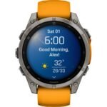 Garmin fenix 8 AMOLED Sapphire GPS Smartwatch - 47mm - Graphit/Spark Orange Titan – Bild 5